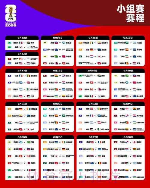 世界杯小组赛赛程最新